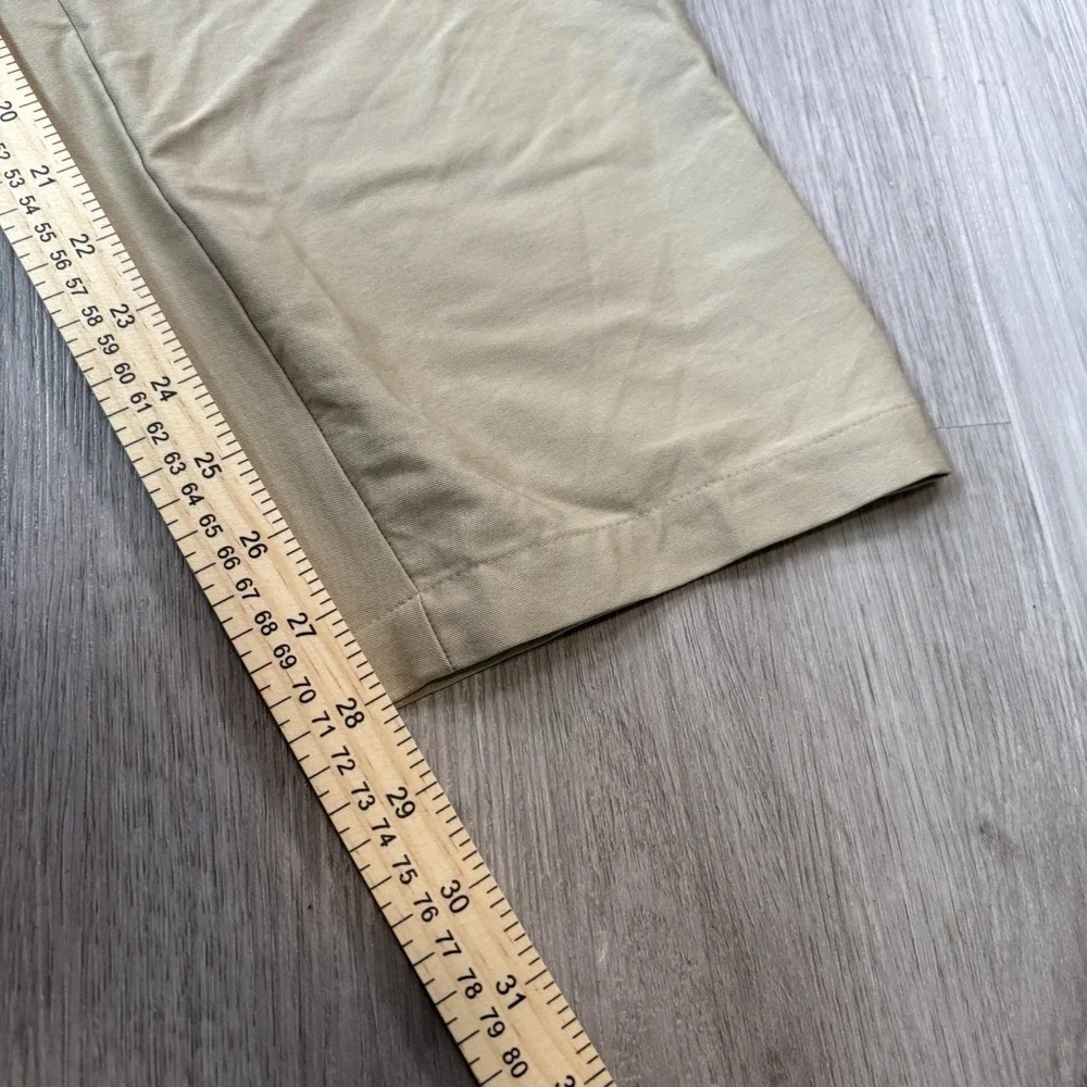 Adidas Golf Mens Tan Khaki Performance Flat Front Trousers‎ Pants 35x30